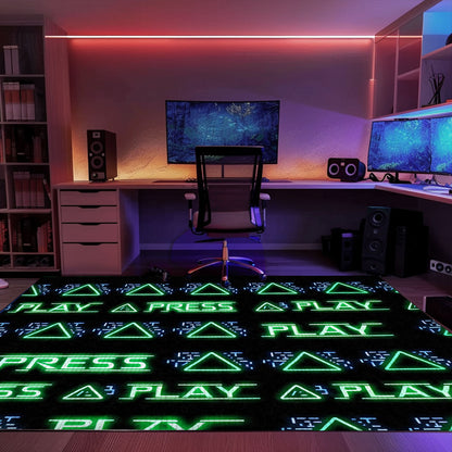 Vibrant Neon Video Game Retro Arcade Game Room Area Rug: Bring the Arcade Experience Home with Style, Arcade Decor, Gift for Gamers, Video Game Lovers G120