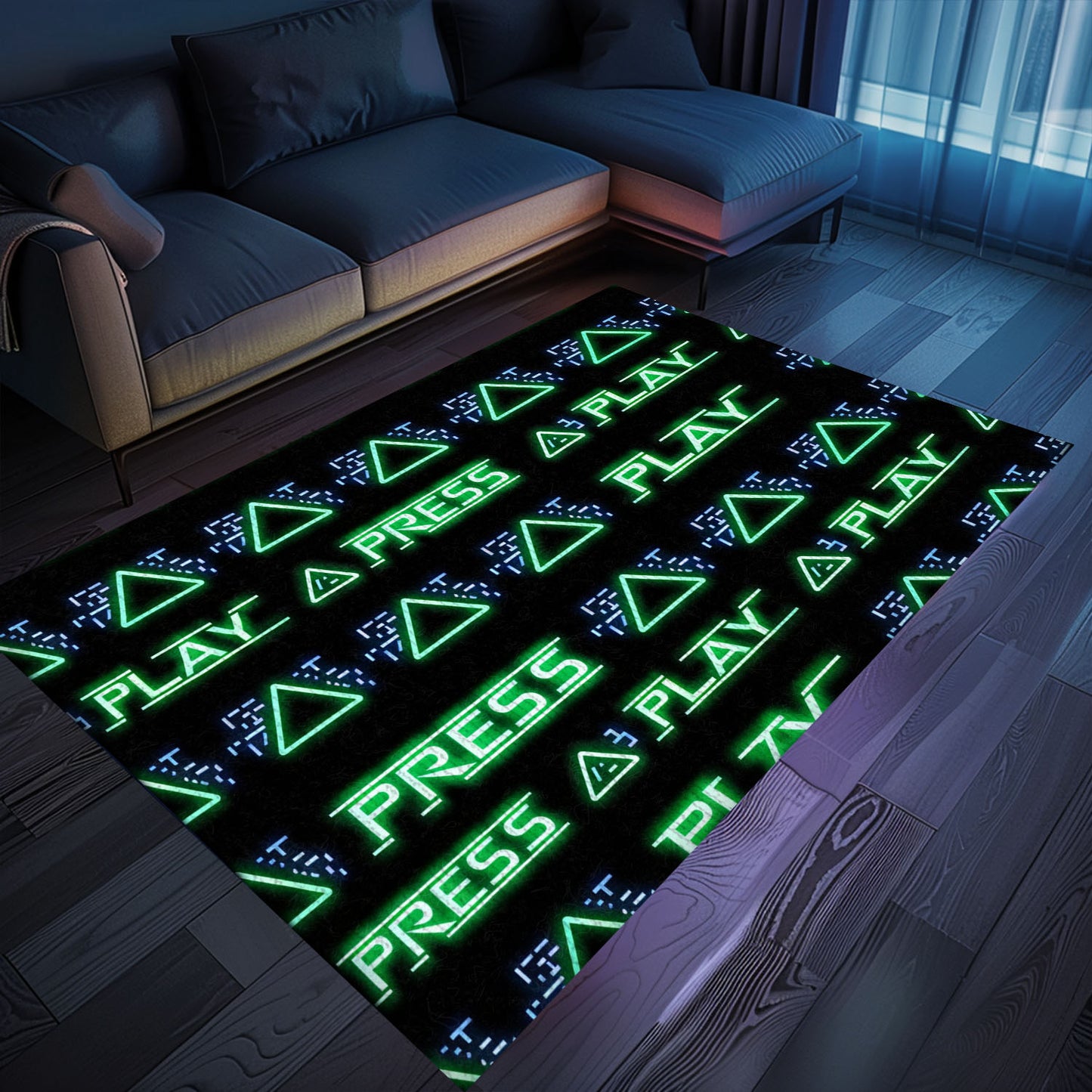 Vibrant Neon Video Game Retro Arcade Game Room Area Rug: Bring the Arcade Experience Home with Style, Arcade Decor, Gift for Gamers, Video Game Lovers G120