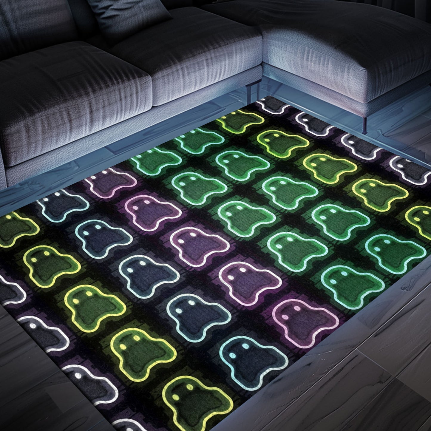 Stylish Neon Video Game Retro Arcade Game Room Area Rug: Ideal Gift for Video Game Enthusiasts, Arcade Decor, Gift for Gamers, Video Game Lovers G109