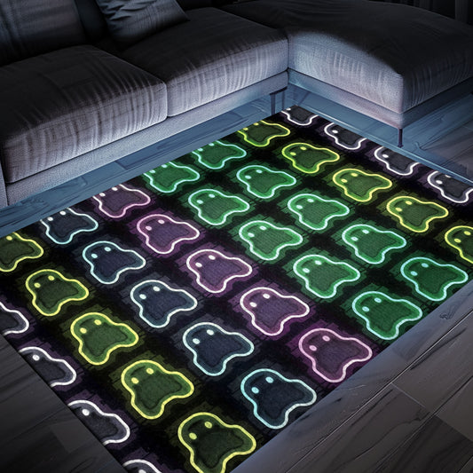Stylish Neon Video Game Retro Arcade Game Room Area Rug: Ideal Gift for Video Game Enthusiasts, Arcade Decor, Gift for Gamers, Video Game Lovers G109