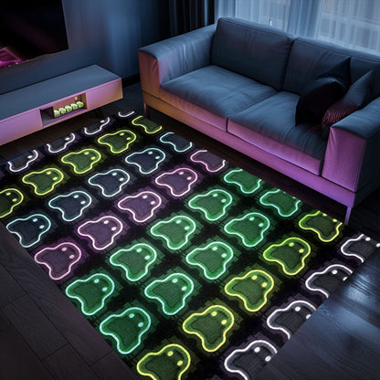Stylish Neon Video Game Retro Arcade Game Room Area Rug: Ideal Gift for Video Game Enthusiasts, Arcade Decor, Gift for Gamers, Video Game Lovers G109