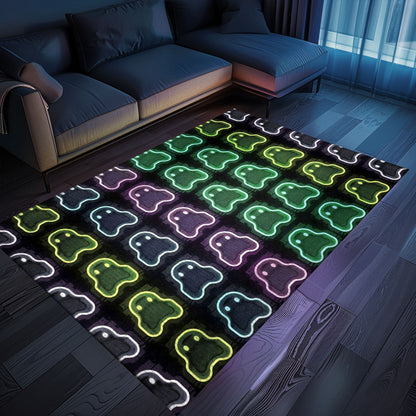 Stylish Neon Video Game Retro Arcade Game Room Area Rug: Ideal Gift for Video Game Enthusiasts, Arcade Decor, Gift for Gamers, Video Game Lovers G109