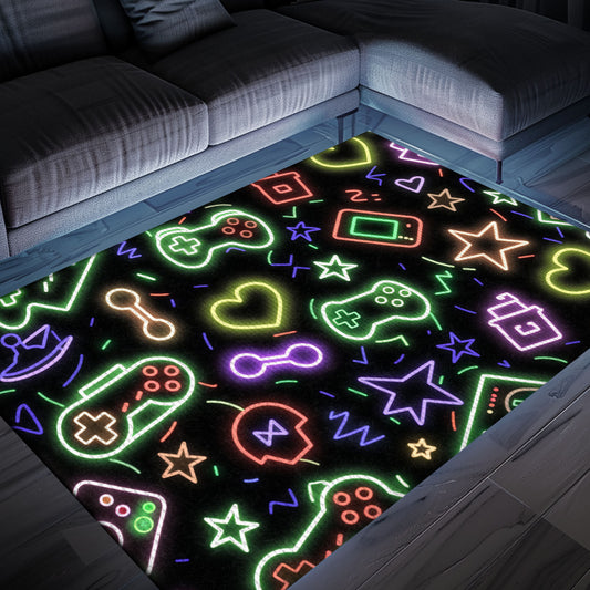 Neon Video Game Retro Arcade Carpet for Game Room, Ideal Decor for Gamers and Video Game Lovers, Arcade Decor, Gift for Gamers, Video Game Lovers G95