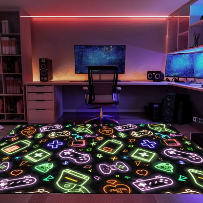 Unique Neon Video Game Retro Arcade Rug for Bedroom, Perfect Gift Idea for Gamers and Retro Collectors, Arcade Decor, Gift for Gamers, Video Game Lovers G94
