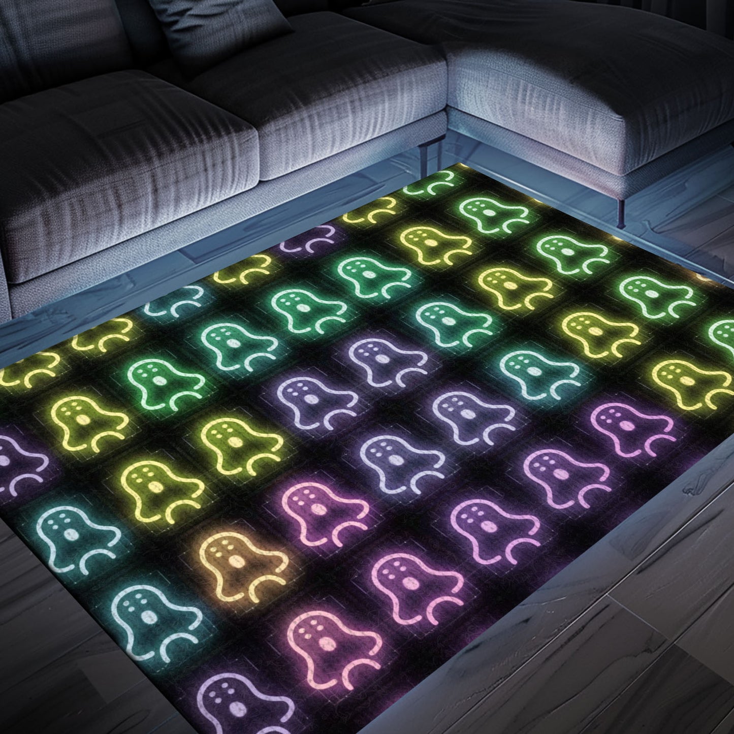 Stylish Neon Video Game Retro Arcade Carpet for Bedroom, Perfect for Gamers and Retro Video Game Fans, Arcade Decor, Gift for Gamers, Video Game Lovers G98