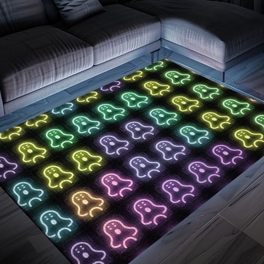 Stylish Neon Video Game Retro Arcade Carpet for Bedroom, Perfect for Gamers and Retro Video Game Fans, Arcade Decor, Gift for Gamers, Video Game Lovers G98
