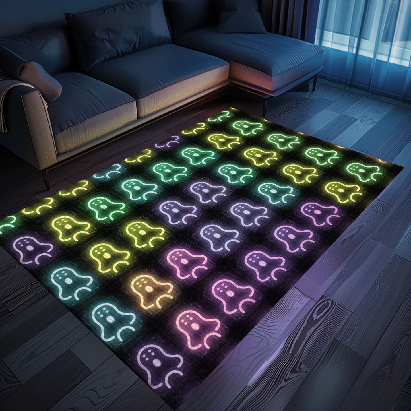 Stylish Neon Video Game Retro Arcade Carpet for Bedroom, Perfect for Gamers and Retro Video Game Fans, Arcade Decor, Gift for Gamers, Video Game Lovers G98