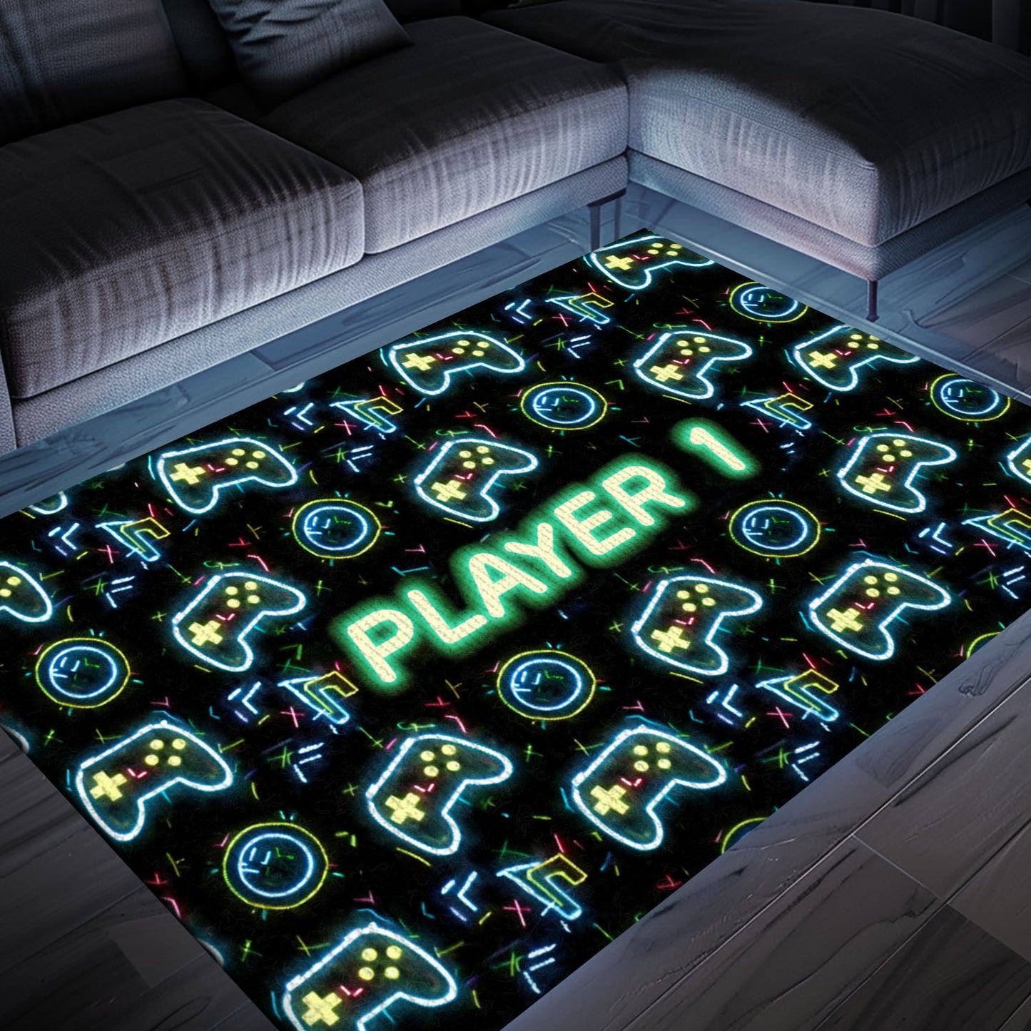 Neon Video Game Retro Arcade Rug for Living Room, Ideal Decor for Gamers and Arcade Enthusiasts, Arcade Decor, Gift for Gamers, Video Game Lovers G84