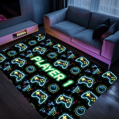 Neon Video Game Retro Arcade Rug for Living Room, Ideal Decor for Gamers and Arcade Enthusiasts, Arcade Decor, Gift for Gamers, Video Game Lovers G84