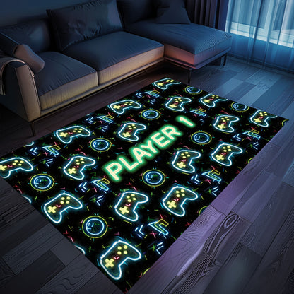 Neon Video Game Retro Arcade Rug for Living Room, Ideal Decor for Gamers and Arcade Enthusiasts, Arcade Decor, Gift for Gamers, Video Game Lovers G84