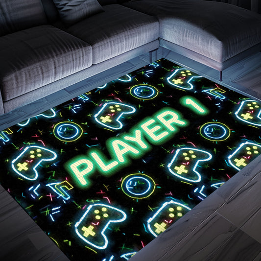 Stylish Neon Video Game Retro Arcade Rug for Bedroom, Perfect Gift for Gamers and Video Game Lovers, Arcade Decor, Gift for Gamers, Video Game Lovers G83