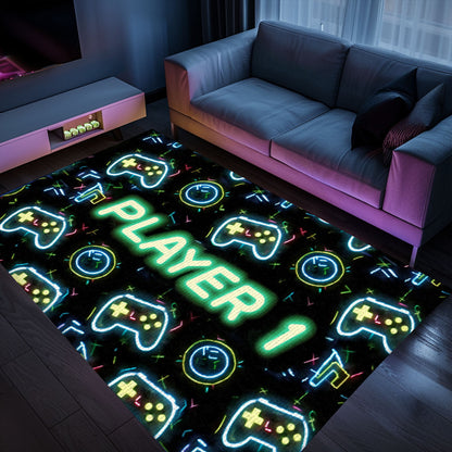 Stylish Neon Video Game Retro Arcade Rug for Bedroom, Perfect Gift for Gamers and Video Game Lovers, Arcade Decor, Gift for Gamers, Video Game Lovers G83