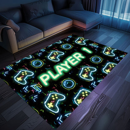 Stylish Neon Video Game Retro Arcade Rug for Bedroom, Perfect Gift for Gamers and Video Game Lovers, Arcade Decor, Gift for Gamers, Video Game Lovers G83