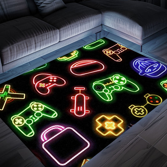 Neon Retro Video Game Arcade Rug for Living Room or Bedroom, Perfect Decor and Gift for Gamers, Arcade Decor, Gift for Gamers, Video Game Lovers G81