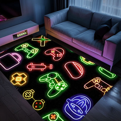 Neon Retro Video Game Arcade Rug for Living Room or Bedroom, Perfect Decor and Gift for Gamers, Arcade Decor, Gift for Gamers, Video Game Lovers G81