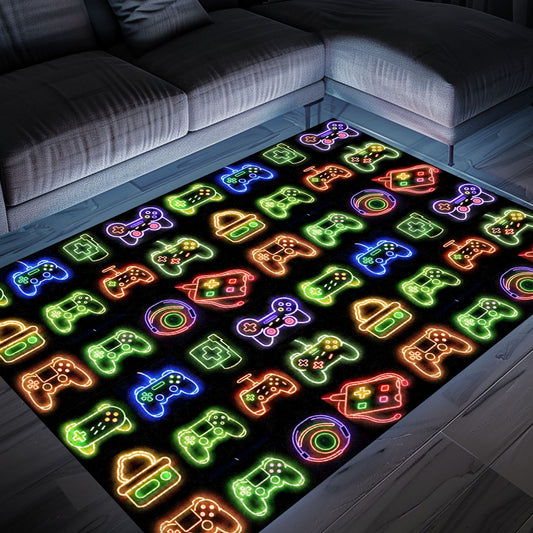 Neon Video Game Retro Arcade Carpet for Living Room, Perfect for Gamers and Retro Video Game Lovers, Arcade Decor, Gift for Gamers, Video Game Lovers G80