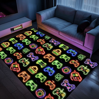 Neon Video Game Retro Arcade Carpet for Living Room, Perfect for Gamers and Retro Video Game Lovers, Arcade Decor, Gift for Gamers, Video Game Lovers G80