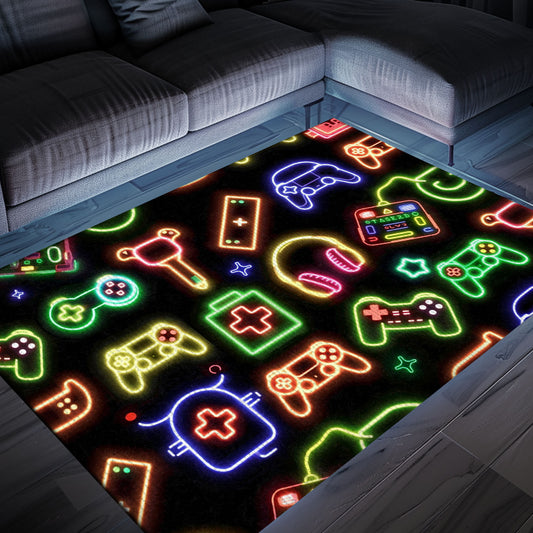 Unique Neon Video Game Retro Arcade Game Room Rug, Ideal Decor and Gift for Gaming Enthusiasts, Arcade Decor, Gift for Gamers, Video Game Lovers G79