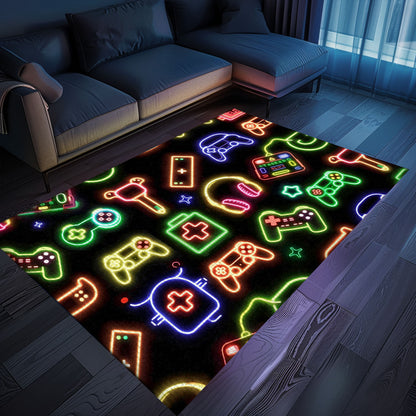 Unique Neon Video Game Retro Arcade Game Room Rug, Ideal Decor and Gift for Gaming Enthusiasts, Arcade Decor, Gift for Gamers, Video Game Lovers G79