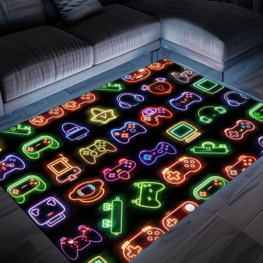 Bright Neon Video Game Retro Arcade Rug for Bedroom, Perfect Decor and Gift for Retro Gamers, Arcade Decor, Gift for Gamers, Video Game Lovers G73