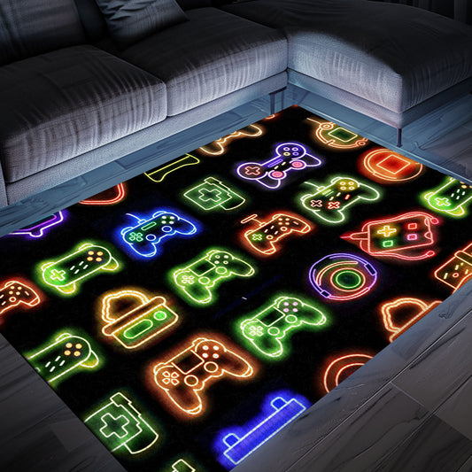 Neon Video Game Retro Arcade Rug for Bedroom, Ideal Decor for Gamers and Video Game Collectors, Arcade Decor, Gift for Gamers, Video Game Lovers G70