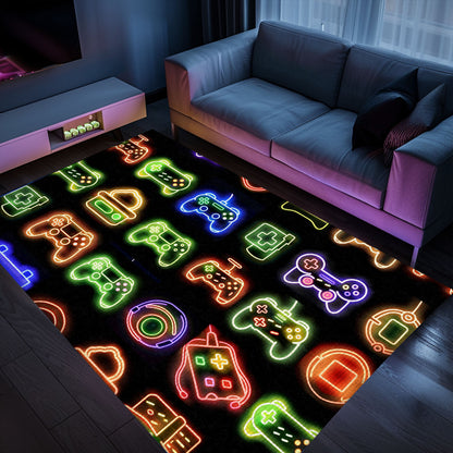 Neon Video Game Retro Arcade Rug for Bedroom, Ideal Decor for Gamers and Video Game Collectors, Arcade Decor, Gift for Gamers, Video Game Lovers G70