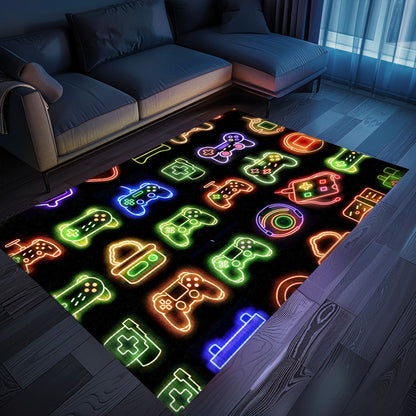 Neon Video Game Retro Arcade Rug for Bedroom, Ideal Decor for Gamers and Video Game Collectors, Arcade Decor, Gift for Gamers, Video Game Lovers G70