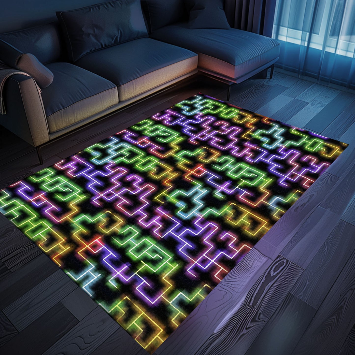 Stylish Neon Video Game Retro Arcade Game Room Rug, Ideal Decor and Gift for Gaming Enthusiasts, Arcade Decor, Gift for Gamers, Video Game Lovers G66
