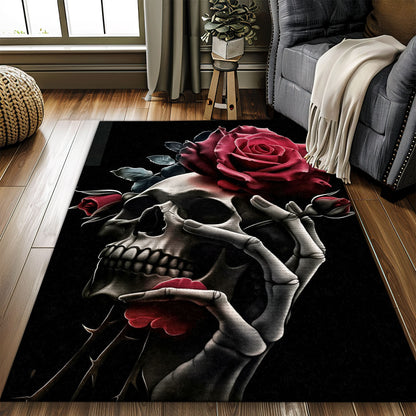 Express Your Unique Style in Your Home with a Mexican Sugar Skull Theme Rug, Skull Rug, Area Rugs 5x8, 4x6, 3x5 Size for Living Room Bedroom Home Decorative Skull K25