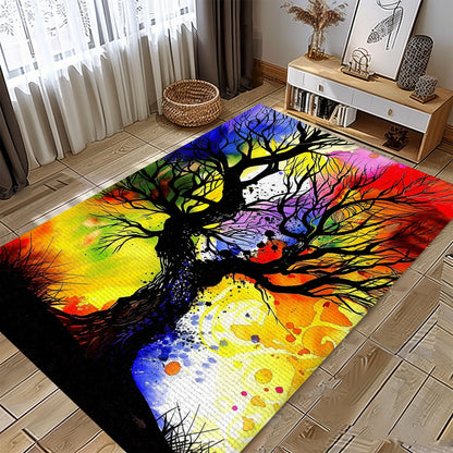 Plush Viking Area Rug Depicting Tree of Life, Personalized Carpet Viking, Viking Area Rugs for Living Room, Viking Carpet Bedroom, Popular Rug Full Size (3x5, 4x6, 5x8) V159