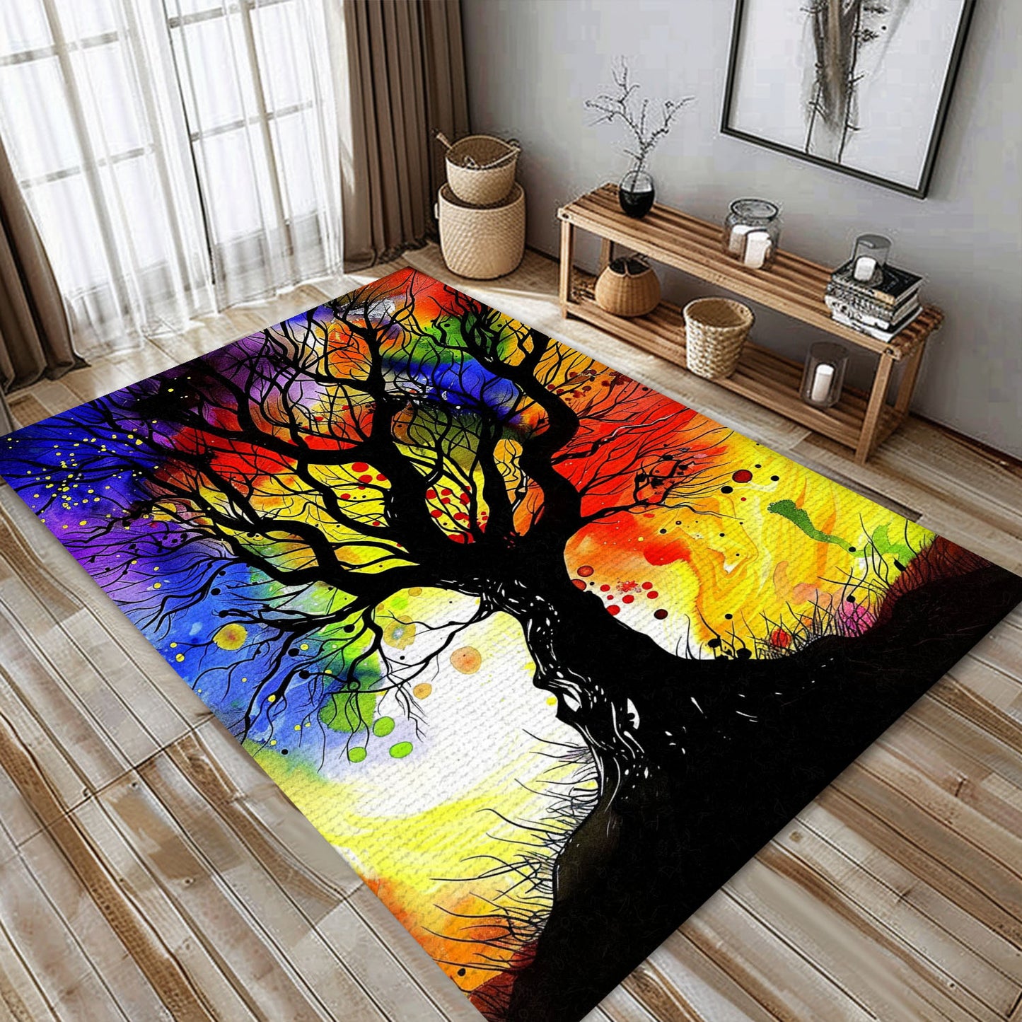 Artistic Viking Tree of Life Rug for Modern Homes, Personalized Carpet Viking, Viking Area Rugs for Living Room, Viking Carpet Bedroom, Popular Rug Full Size (3x5, 4x6, 5x8) V156