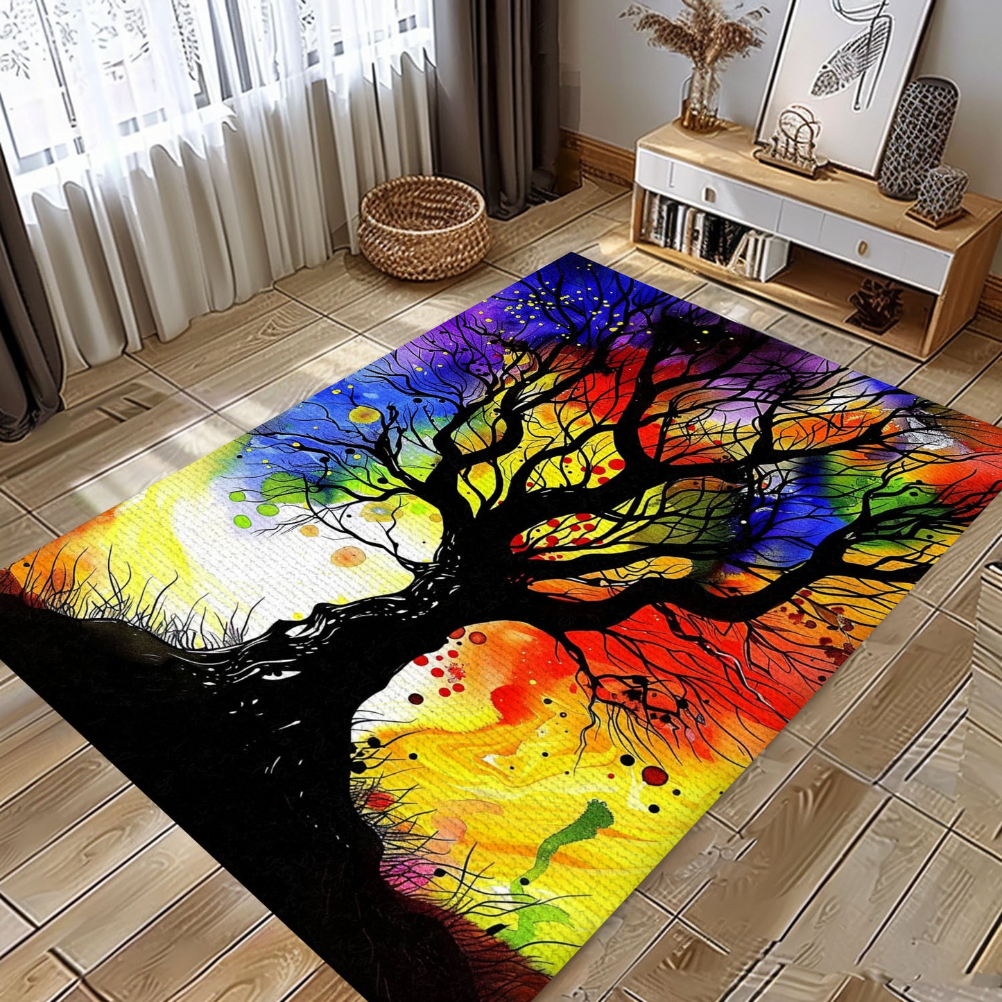 Artistic Viking Tree of Life Rug for Modern Homes, Personalized Carpet Viking, Viking Area Rugs for Living Room, Viking Carpet Bedroom, Popular Rug Full Size (3x5, 4x6, 5x8) V156