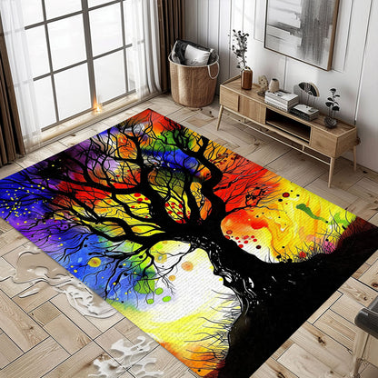 Artistic Viking Tree of Life Rug for Modern Homes, Personalized Carpet Viking, Viking Area Rugs for Living Room, Viking Carpet Bedroom, Popular Rug Full Size (3x5, 4x6, 5x8) V156