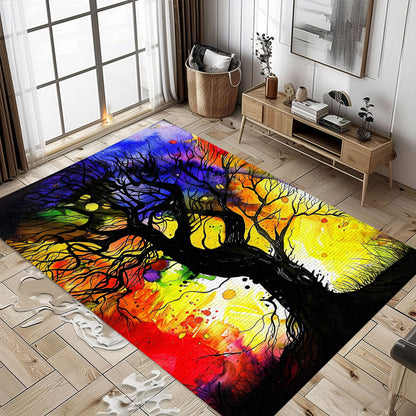 Unique Viking Area Rug Featuring Tree of Life, Personalized Carpet Viking, Viking Area Rugs for Living Room, Viking Carpet Bedroom, Popular Rug Full Size (3x5, 4x6, 5x8) V154