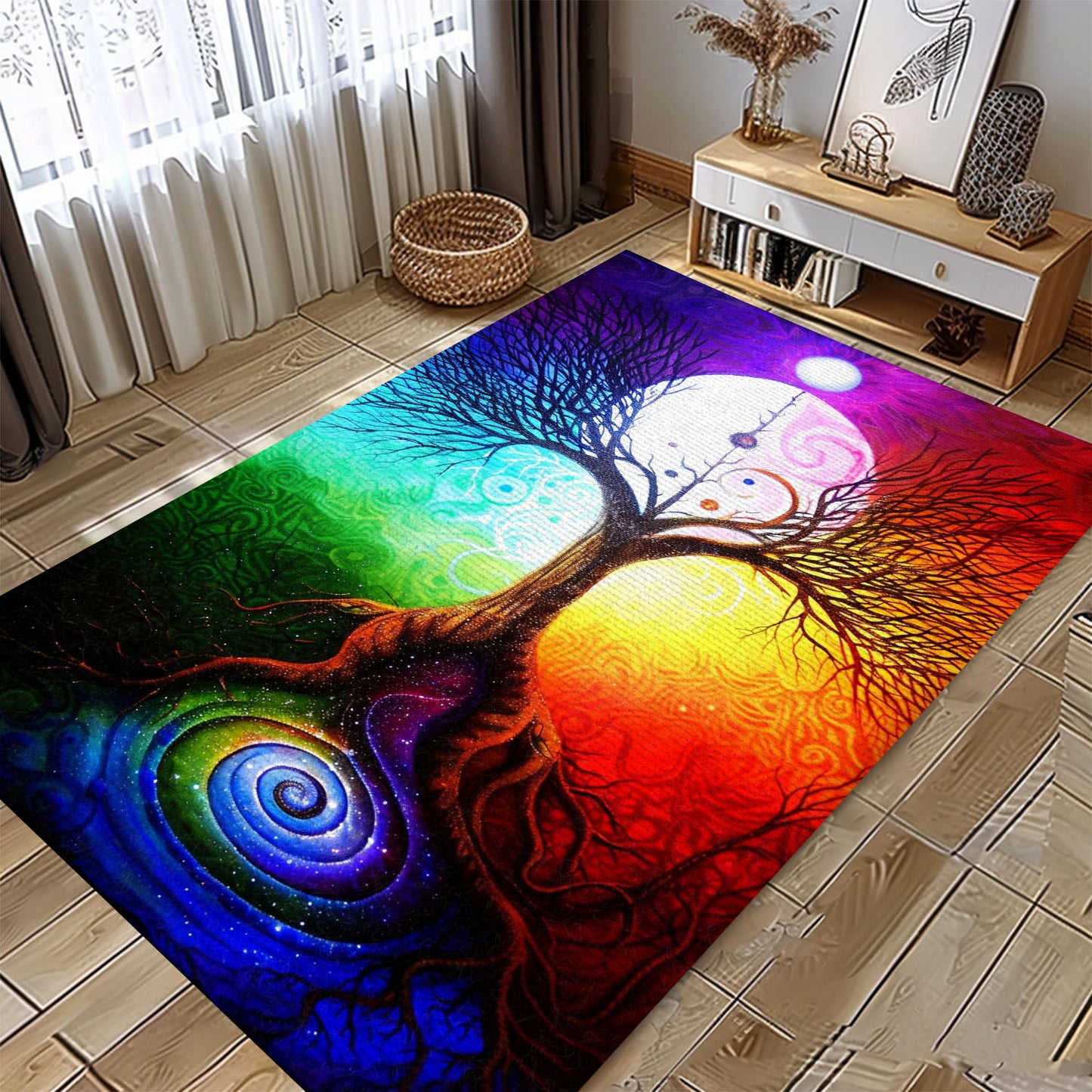 Durable Viking Tree of Life Rug for Any Space, Personalized Carpet Viking, Viking Area Rugs for Living Room, Viking Carpet Bedroom, Popular Rug Full Size (3x5, 4x6, 5x8) V153