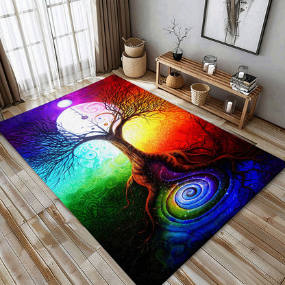 Durable Viking Tree of Life Rug for Any Space, Personalized Carpet Viking, Viking Area Rugs for Living Room, Viking Carpet Bedroom, Popular Rug Full Size (3x5, 4x6, 5x8) V153