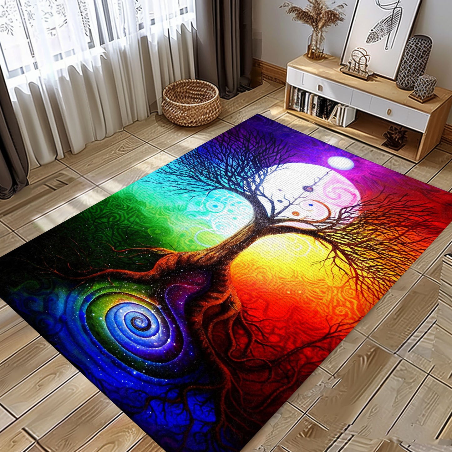 Durable Viking Tree of Life Rug for Any Space, Personalized Carpet Viking, Viking Area Rugs for Living Room, Viking Carpet Bedroom, Popular Rug Full Size (3x5, 4x6, 5x8) V153