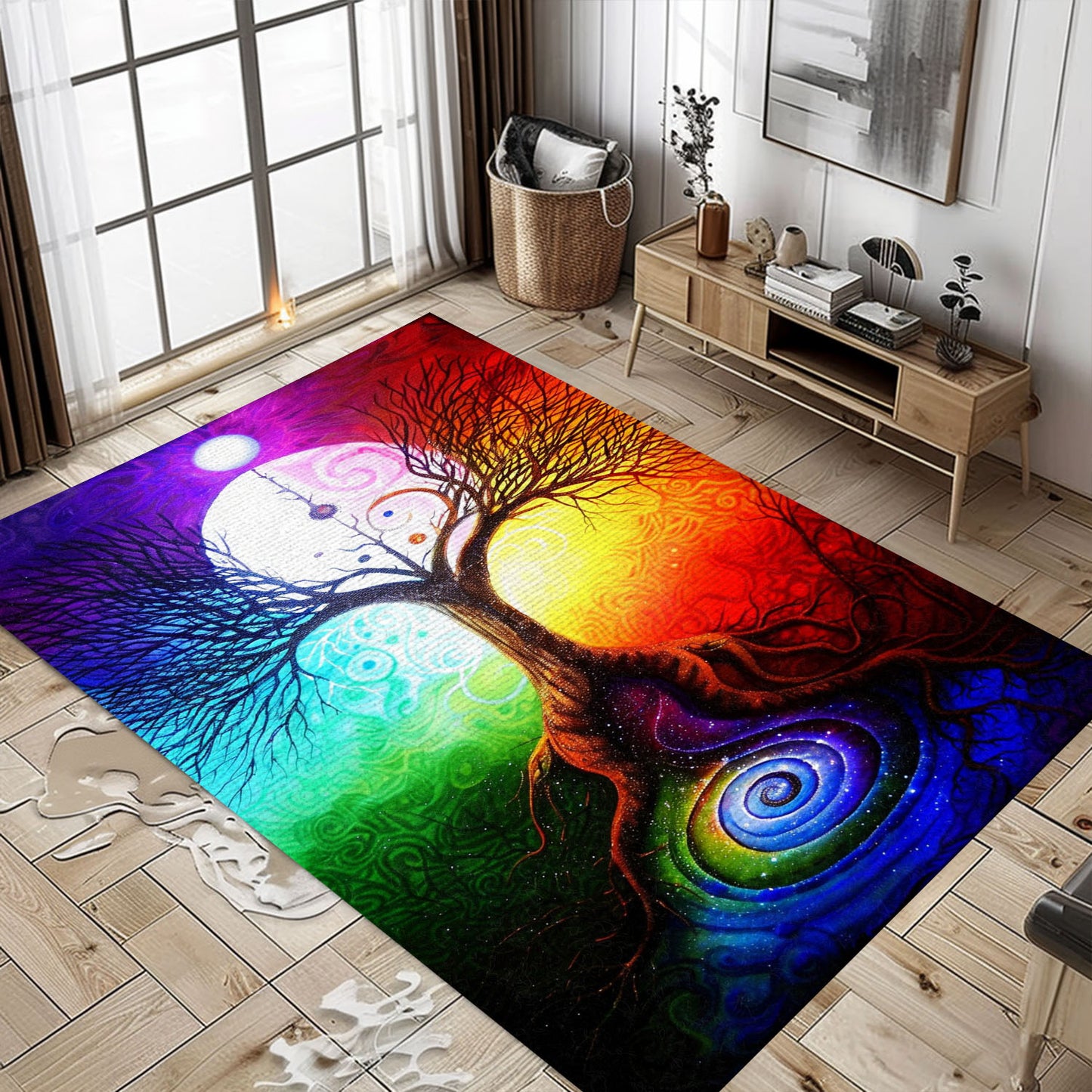 Durable Viking Tree of Life Rug for Any Space, Personalized Carpet Viking, Viking Area Rugs for Living Room, Viking Carpet Bedroom, Popular Rug Full Size (3x5, 4x6, 5x8) V153