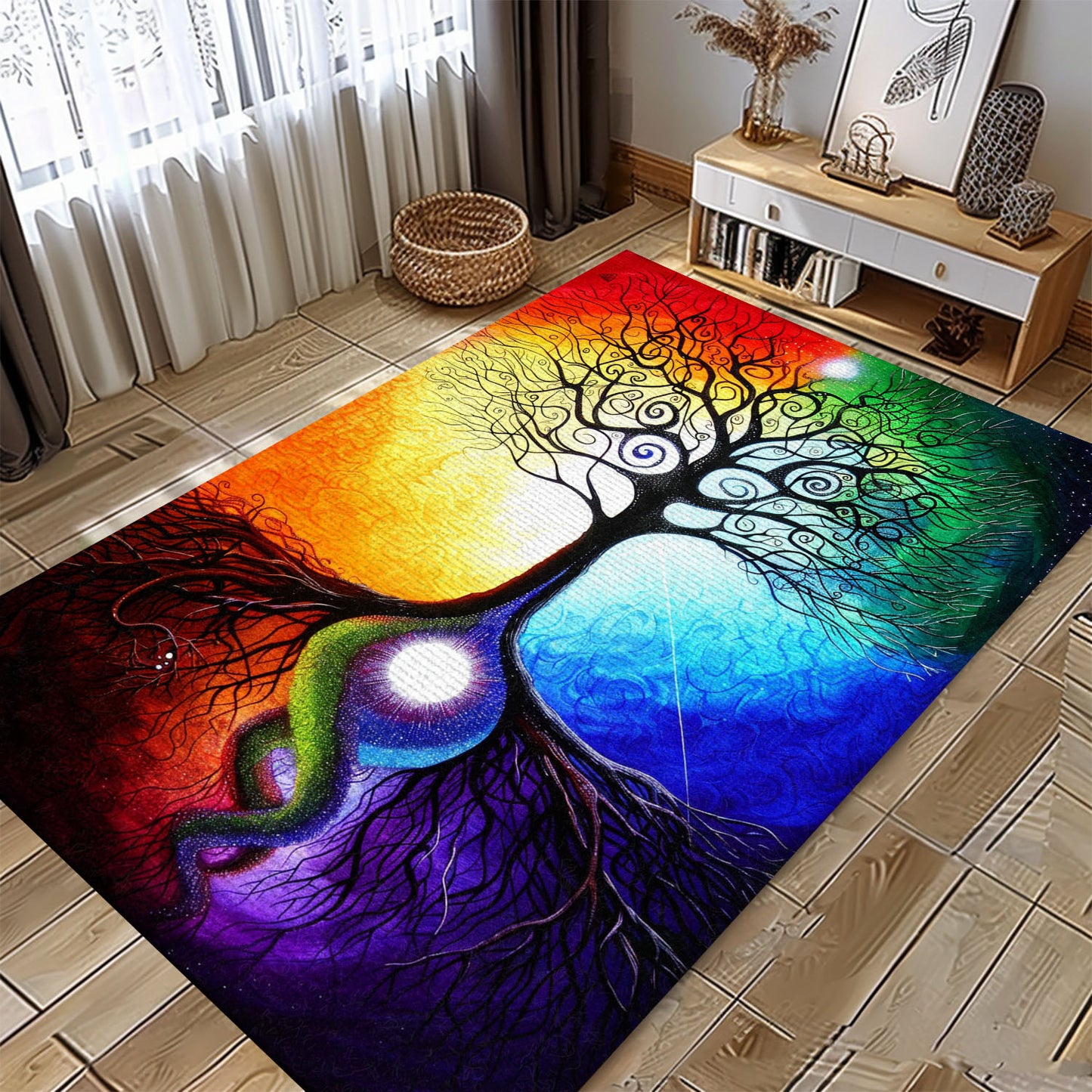 Stylish Viking Tree of Life Rug for Home Décor, Personalized Carpet Viking, Viking Area Rugs for Living Room, Viking Carpet Bedroom, Popular Rug Full Size (3x5, 4x6, 5x8) V151