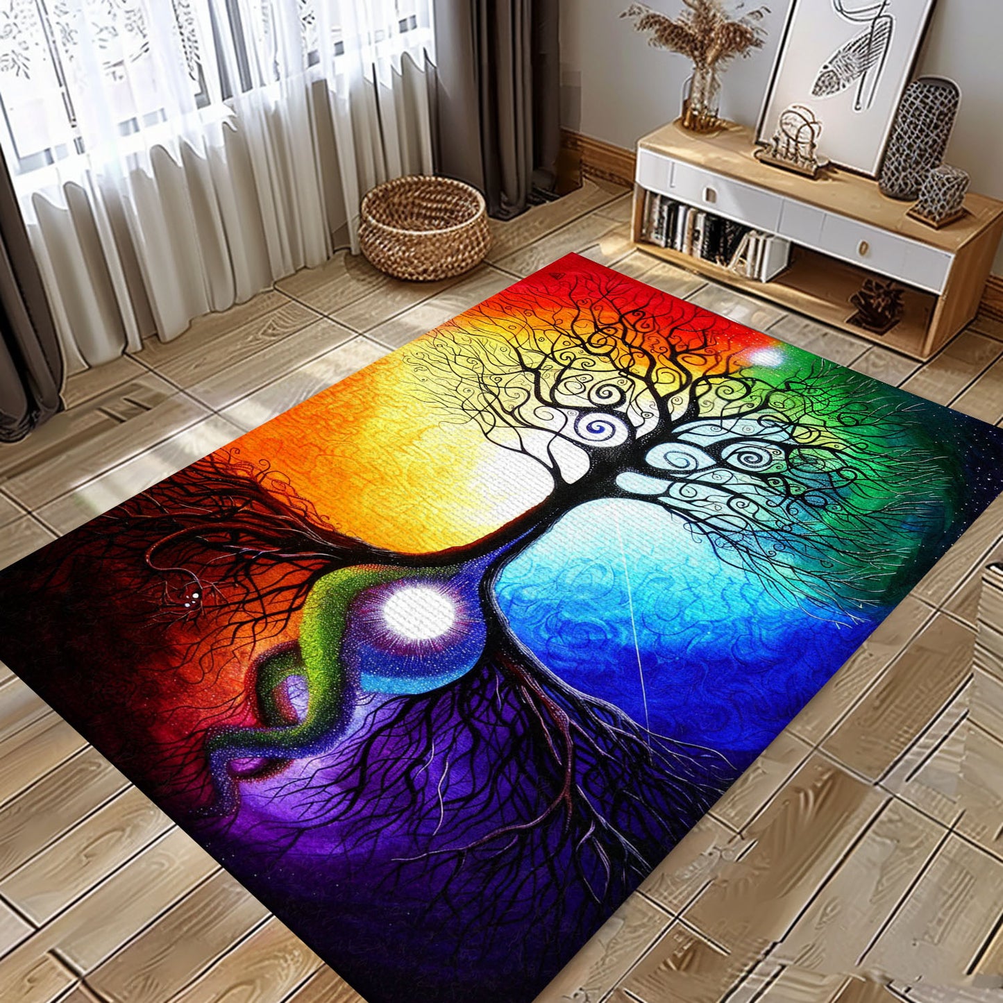 Stylish Viking Tree of Life Rug for Home Décor, Personalized Carpet Viking, Viking Area Rugs for Living Room, Viking Carpet Bedroom, Popular Rug Full Size (3x5, 4x6, 5x8) V151