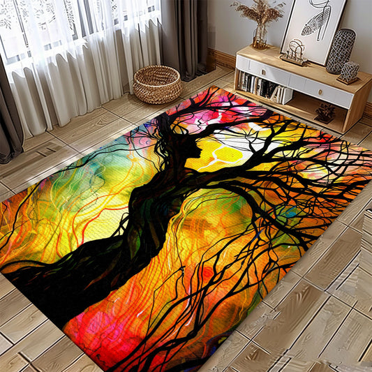 Handcrafted Viking Tree of Life Rug, Personalized Carpet Viking, Viking Area Rugs for Living Room, Viking Carpet Bedroom, Popular Rug Full Size (3x5, 4x6, 5x8) V146