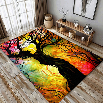 Handcrafted Viking Tree of Life Rug, Personalized Carpet Viking, Viking Area Rugs for Living Room, Viking Carpet Bedroom, Popular Rug Full Size (3x5, 4x6, 5x8) V146