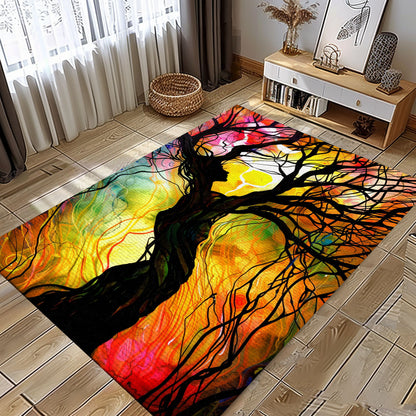 Handcrafted Viking Tree of Life Rug, Personalized Carpet Viking, Viking Area Rugs for Living Room, Viking Carpet Bedroom, Popular Rug Full Size (3x5, 4x6, 5x8) V146