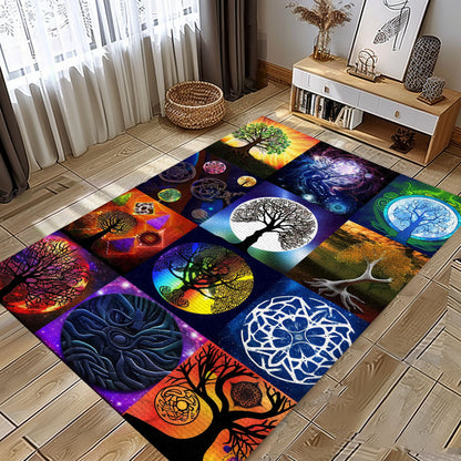 Luxurious Viking Tree of Life Rug for Bedroom, Personalized Carpet Viking, Viking Area Rugs for Living Room, Viking Carpet Bedroom, Popular Rug Full Size (3x5, 4x6, 5x8) V145