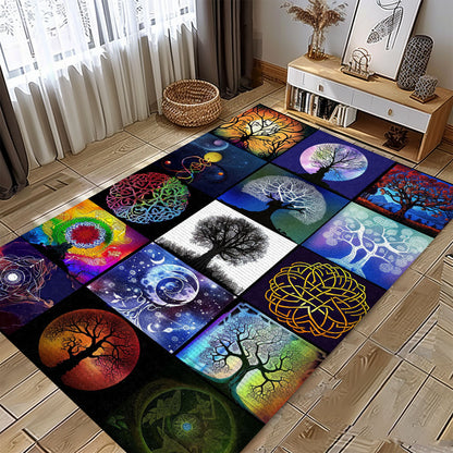 Norse Mythology Inspired Viking Tree of Life Rug, Personalized Carpet Viking, Viking Area Rugs for Living Room, Viking Carpet Bedroom, Popular Rug Full Size (3x5, 4x6, 5x8) V141