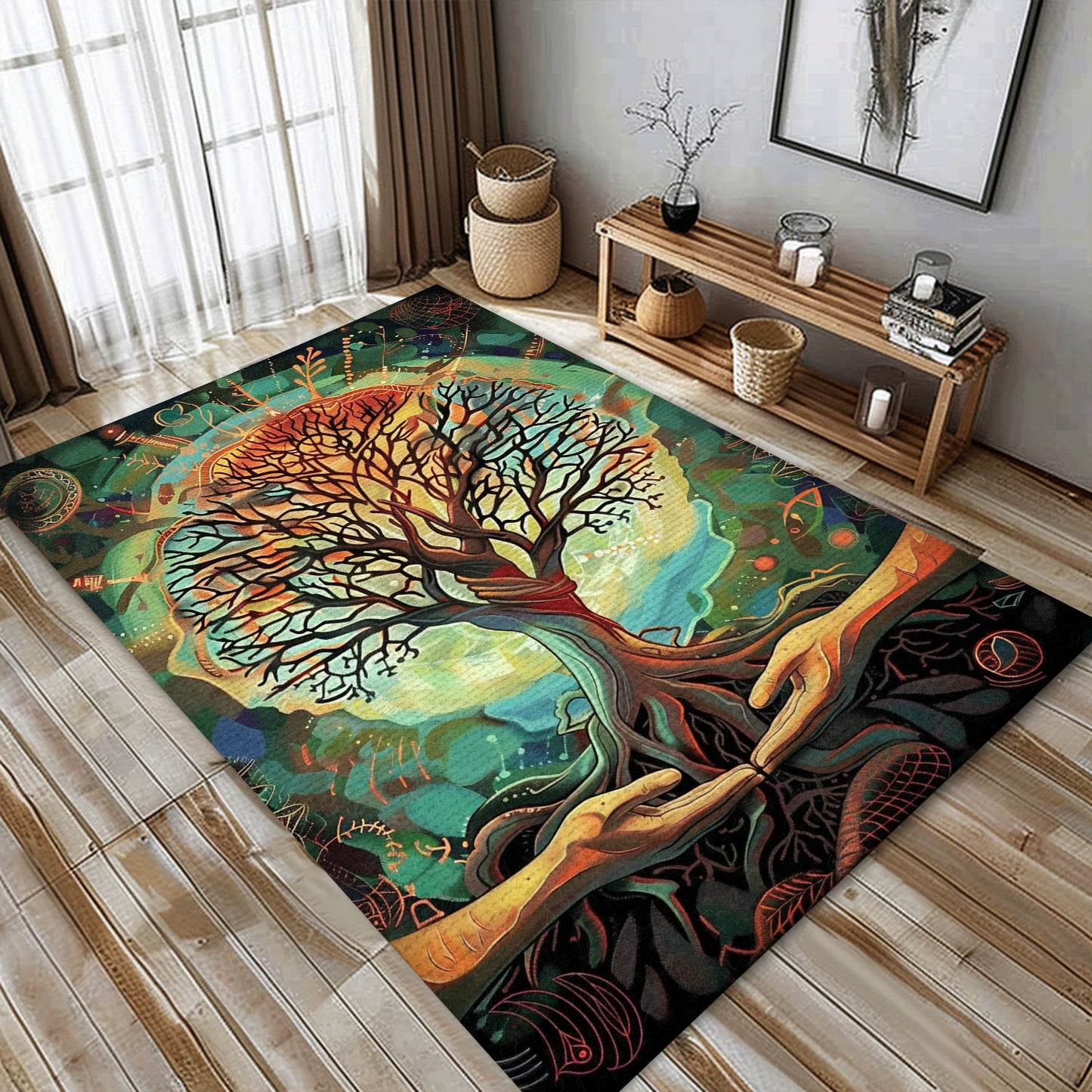 Viking Tree of Life Rug: Cultural Tapestry for Home, Personalized Carpet Viking, Viking Area Rugs for Living Room, Viking Carpet Bedroom, Popular Rug Full Size (3x5, 4x6, 5x8) V140