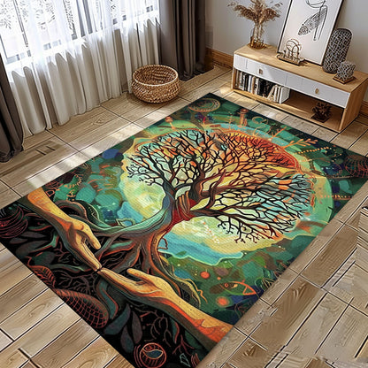 Viking Tree of Life Rug: Cultural Tapestry for Home, Personalized Carpet Viking, Viking Area Rugs for Living Room, Viking Carpet Bedroom, Popular Rug Full Size (3x5, 4x6, 5x8) V140