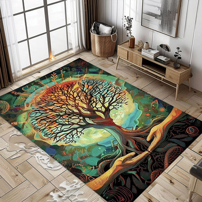 Viking Tree of Life Rug: Cultural Tapestry for Home, Personalized Carpet Viking, Viking Area Rugs for Living Room, Viking Carpet Bedroom, Popular Rug Full Size (3x5, 4x6, 5x8) V140