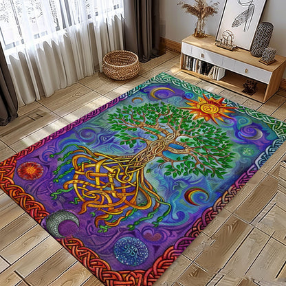 Cultural Decor Piece: Viking Area Rug with Tree of Life Design, Personalized Carpet Viking, Viking Area Rugs for Living Room, Viking Carpet Bedroom, Popular Rug Full Size (3x5, 4x6, 5x8) V133