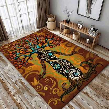 Norse Influence on Viking Area Rug with Tree of Life Motif, Personalized Carpet Viking, Viking Area Rugs for Living Room, Viking Carpet Bedroom, Popular Rug Full Size (3x5, 4x6, 5x8) V131